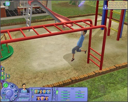 Wybrane atrakcje placów zabaw pozwalają młodym Simom na rozwijanie kondycji. - [Osiedla] Inne atrakcje - Podwórka i place zabaw | The Sims 2 Osiedlowe Życie - The Sims 2: Osiedlowe życie - oficjalny polski poradnik - poradnik do gry