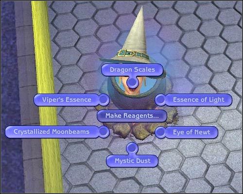 Potrzebne składniki można wytwarzać w kociołku lub nabywać od innych wiedźm. - [Magia] Rozwój umiejętności magicznych - Składniki czarów - The Sims 2: Osiedlowe życie - oficjalny polski poradnik - poradnik do gry
