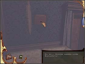 Nad stojącą na lewo od drzwi do sypialni kanapą wisi tarcza herbowa, która tak naprawdę jest kolejną skrytką lorda Montcalfea - [Opis przejścia] Część czwarta (4) | Sherlock Holmes Tajemnica Mumii - Sherlock Holmes: Tajemnica Mumii - poradnik do gry