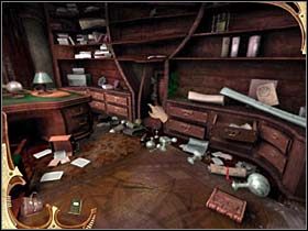 Oczywiście powinny wisieć one tak, by nastąpiła równowaga, czyli każdy łańcuch był tej samej długości, a odważniki znalazły się w tej samej linii - [Opis przejścia] Część czwarta (5) | Sherlock Holmes Tajemnica Mumii - Sherlock Holmes: Tajemnica Mumii - poradnik do gry