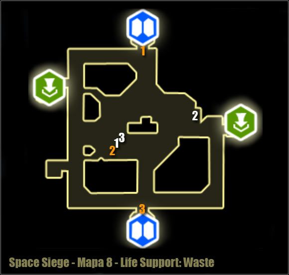 Uwaga - Life Support Waste - Mapa okolicy | Poziom 8 w Space Siege - Space Siege - poradnik do gry