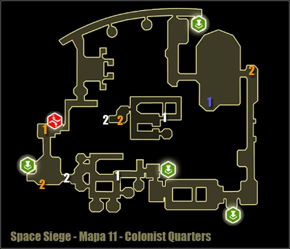 1 - Colonist Quarters - Mapa okolicy | Poziom 11 w Space Siege - Space Siege - poradnik do gry