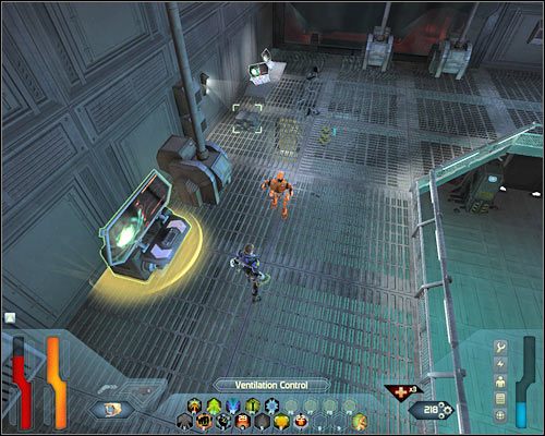 Zejdź na parter i ruszaj w stronę wschodnich drzwi, czyli tam gdzie znajdowało się pole minowe - Coldsleep B - Questy (cz.1) | Poziom 12 w Space Siege - Space Siege - poradnik do gry