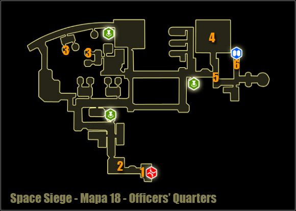 1 - Officers Quarters - Mapa okolicy | Poziom 18 w Space Siege - Space Siege - poradnik do gry