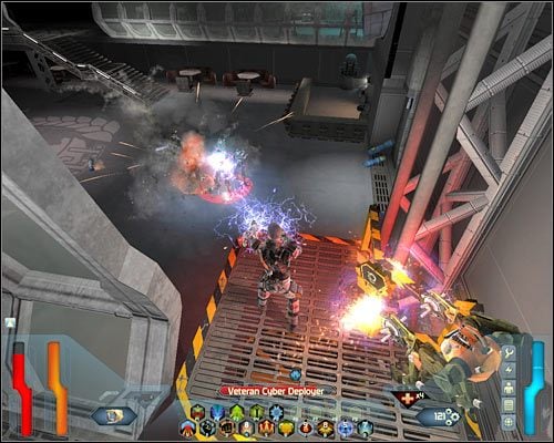 Wejdź do środka i zlikwiduj nową grupę, w szczególności uważając na Veteran Gunnera - Officers Quarters - Questy (cz.2) | Poziom 18 w Space Siege - Space Siege - poradnik do gry