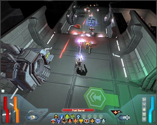 Uważaj, gdyż z okolicznych pomieszczeń mogą wydostać się nowe boty - Bridge - Questy | Poziom 19 w Space Siege - Space Siege - poradnik do gry