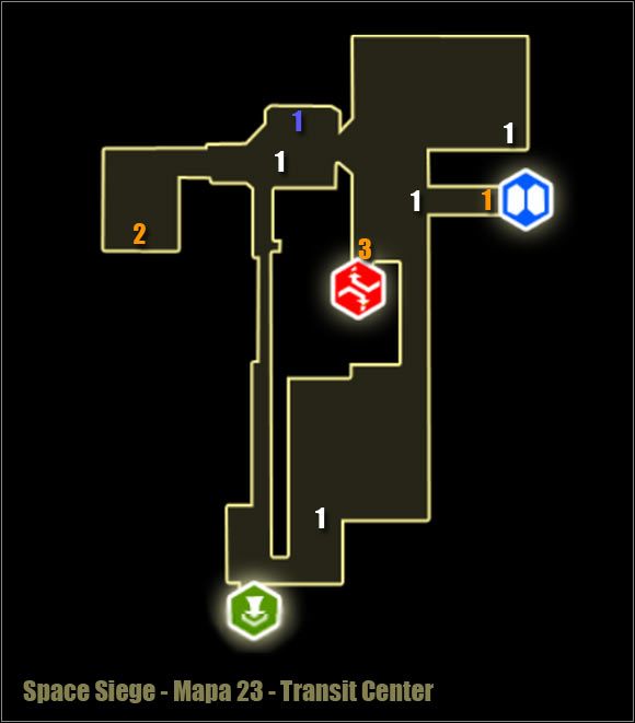 Uwaga - Transit Center - Mapa okolicy | Poziom 23 w Space Siege - Space Siege - poradnik do gry