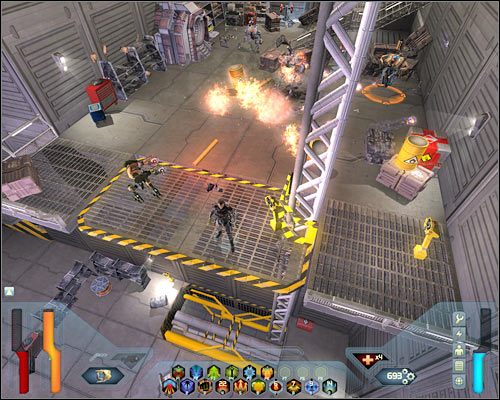 Po wyjściu z savepointu zainteresuj się okolicznymi szafkami, jak również leżącym na ziemi Data Padem - Transit Center - Questy (cz.2) | Poziom 23 w Space Siege - Space Siege - poradnik do gry