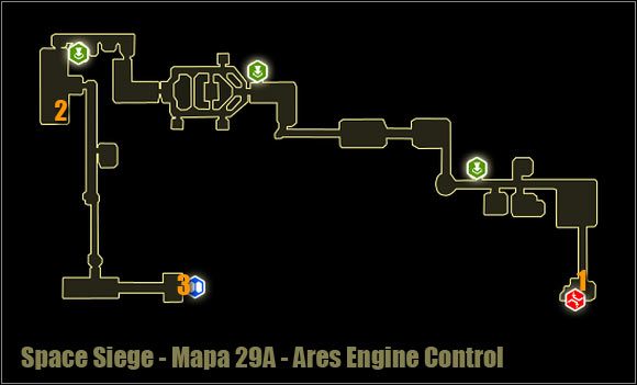 1 - Ares Engine Control - Mapa okolicy | Poziom 29A w Space Siege - Space Siege - poradnik do gry