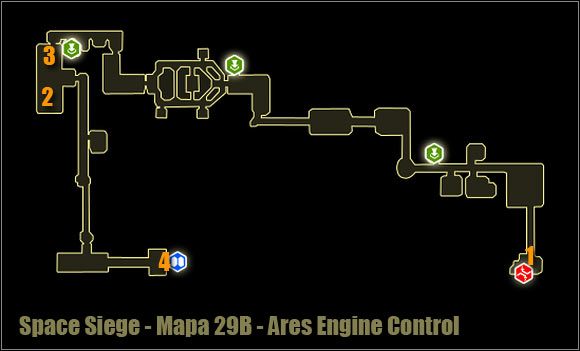 1 - Ares Engine Control - Mapa okolicy | Poziom 29B w Space Siege - Space Siege - poradnik do gry