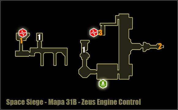 1 - Zeus Engine Control - Mapa okolicy | Poziom 31B w Space Siege - Space Siege - poradnik do gry