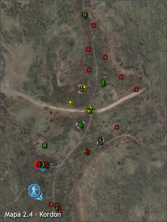 Najważniejsi NPC na mapie (kolor czerwony) - Mapy szczegółowe (cz.1) | Kordon | Stalker Czyste Niebo - S.T.A.L.K.E.R.: Czyste Niebo - poradnik do gry