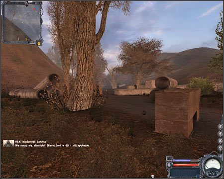 5) Baza bandytów - Do bazy możesz wejść wyłącznie od zachodniej strony - Mapy szczegółowe (cz.2) | Wysypisko | Stalker Czyste Niebo - S.T.A.L.K.E.R.: Czyste Niebo - poradnik do gry