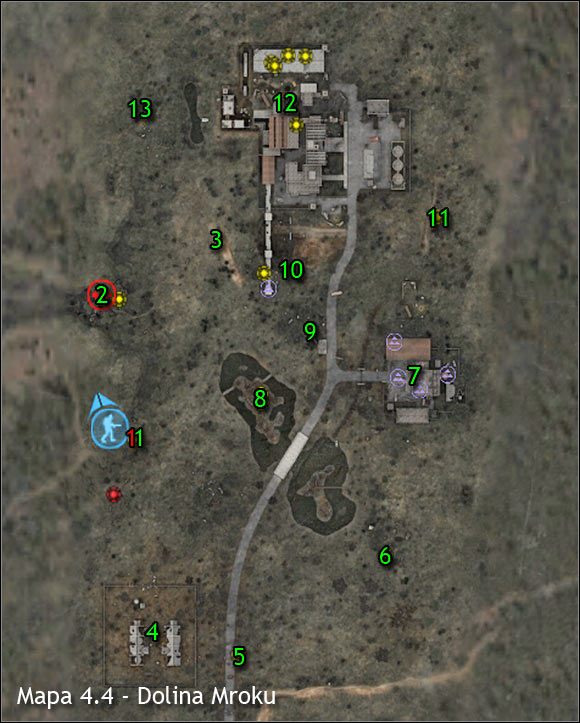Najważniejsi NPC na mapie (kolor czerwony) - Mapy szczegółowe (cz.1) | Dolina Mroku | Stalker Czyste Niebo - S.T.A.L.K.E.R.: Czyste Niebo - poradnik do gry