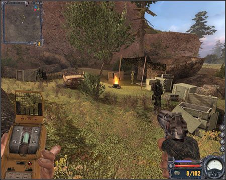 3) Zabici żołnierze - Do tego miejsca udaj się jedynie wtedy, gdy planujesz wykonać subquest zlecony przez Artioma - Mapy szczegółowe (cz.2) | Dolina Mroku | Stalker Czyste Niebo - S.T.A.L.K.E.R.: Czyste Niebo - poradnik do gry