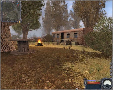 10) Obóz pod tunelem - Także i tu natrafisz na kilku przyjaźnie nastawionych żołnierzy Wolności, z którymi możesz uciąć sobie krótką pogawędkę - Mapy szczegółowe (cz.3) | Dolina Mroku | Stalker Czyste Niebo - S.T.A.L.K.E.R.: Czyste Niebo - poradnik do gry