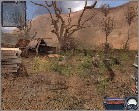 5) Główna brama fabryki - Nie musisz korzystać z tego wejścia, gdyż do fabryki przedostaniesz się w inny sposób, a mianowicie wraz z drużyną Lewusa - Mapa szczegółowa (cz.2) | Jantar | Stalker Czyste Niebo - S.T.A.L.K.E.R.: Czyste Niebo - poradnik do gry