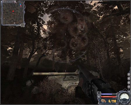 10) Obóz Powinności - Na terenie całego obozu nie spotkasz żadnych przeciwników, natomiast musisz liczyć się z obecnością wielu niebezpiecznych anomalii i skażonych stref - Mapa szczegółowa (cz.3) | Czerwony Las | Stalker Czyste Niebo - S.T.A.L.K.E.R.: Czyste Niebo - poradnik do gry