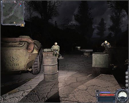 5) Południowa baza Wolności - W przeciwieństwie do pierwszej części serii, w której baza ta stanowiła ważny punkt na planszy, tym razem zbadanie jej jest sprawą opcjonalną - Mapa szczegółowa (cz.2) | Magazyny Wojskowe | Stalker Czyste Niebo - S.T.A.L.K.E.R.: Czyste Niebo - poradnik do gry