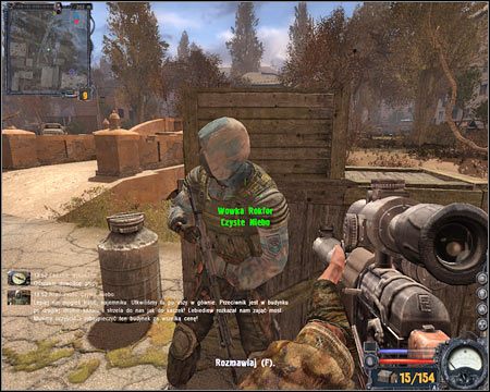 Skorzystaj szybko ze znajdującego się tu mostka, a następnie skręć w prawo, biegnąc przy zabudowaniach (screen) - Questy (cz.2) | Limańsk | Stalker Czyste Niebo - S.T.A.L.K.E.R.: Czyste Niebo - poradnik do gry