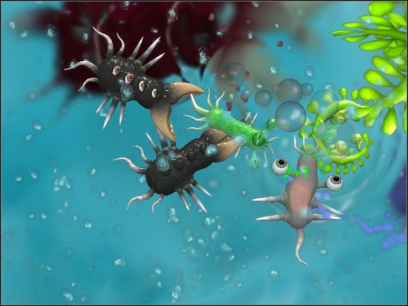 Jeśli zdecydujesz się w kreatorze dodać swojej komórce drugi otwór gębowy, czyniąc ją wszystkożercą, będzie ona mogła wybierać pomiędzy rodzajem spożywanego pożywienia - Walka i odżywianie | Faza komórki | Spore - Spore - poradnik do gry