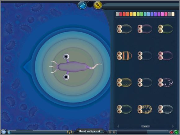 Pamiętaj też, że możesz modyfikować liczbę i typy otworów gębowych, czyniąc mikroorganizm wszystkożercą - Kreowanie istoty | Faza komórki | Spore - Spore - poradnik do gry