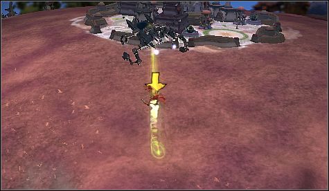 Przenieś zwierzę do najbliższego miasta (uważając, by nie spadło z dużej wysokości) i przygotuj się do kolejnego zadania - Początek zabawy | Faza kosmosu | Spore - Spore - poradnik do gry