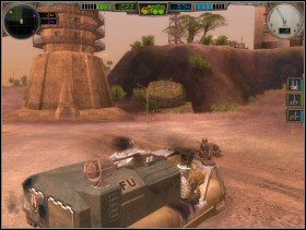 Będąc w centralnym punkcie obszaru, skręciłem na północ i tą drogą dotarłem do Wyroczni - Morskie wrota i druidzi | Przygoda | Hard Truck Apocalypse - Hard Truck: Apocalypse - poradnik do gry