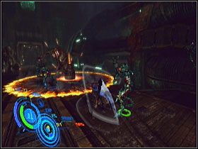 Po wyjściu z cyberprzestrzeni zacznij biec długą platformą, kiedy nagle nastąpi katastrofa i Thor spadnie w czeluście znajdujące się pod wami - Misja 03 - World Serpent (cz.1) | Solucja | Too Human - Too Human - poradnik do gry