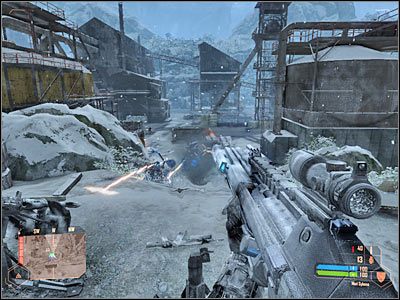 W dalszej fazie bitwy skup się na szybkim niszczeniu nadlatujących dużych potworów (screen) - Obrona okupowanych pozycji | Misja 4 | Crysis Warhead - Crysis: Warhead - poradnik do gry