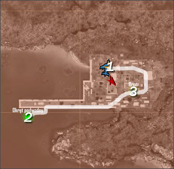 Oznaczenia - Wejście na pokład okrętu podwodnego | Misja 2 | Crysis Warhead - Crysis: Warhead - poradnik do gry