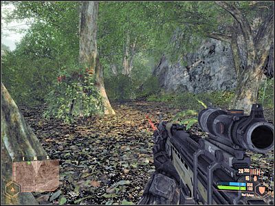 Początkowo nikogo nie spotkasz, lecz z czasem dotrzesz do skrzyżowania oraz niewielkiego wzgórza (screen) - Dotarcie do lotniska | Misja 7 | Crysis Warhead - Crysis: Warhead - poradnik do gry