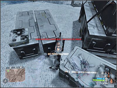 Poduszkowiec pilnowany jest przez trzech żołnierzy w nanoskafandrach (screen) - Zabranie poduszkowca | Misja 3 | Crysis Warhead - Crysis: Warhead - poradnik do gry