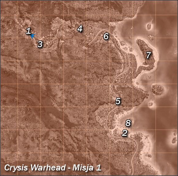 Mapa ogólna okolicy - Wstęp | Misja 1 | Crysis Warhead - Crysis: Warhead - poradnik do gry