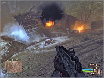 Po krótkiej wędrówce dotrzesz do miejsca, z którego widoczny jest niewielki most - Dołączenie do oddziału bombowego Sierra | Misja 1 | Crysis Warhead - Crysis: Warhead - poradnik do gry