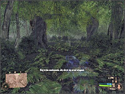 Docelowo powinieneś dotrzeć do pokazanego na screenie strumyczka (screen) - Dołączenie do oddziału bombowego Sierra | Misja 1 | Crysis Warhead - Crysis: Warhead - poradnik do gry