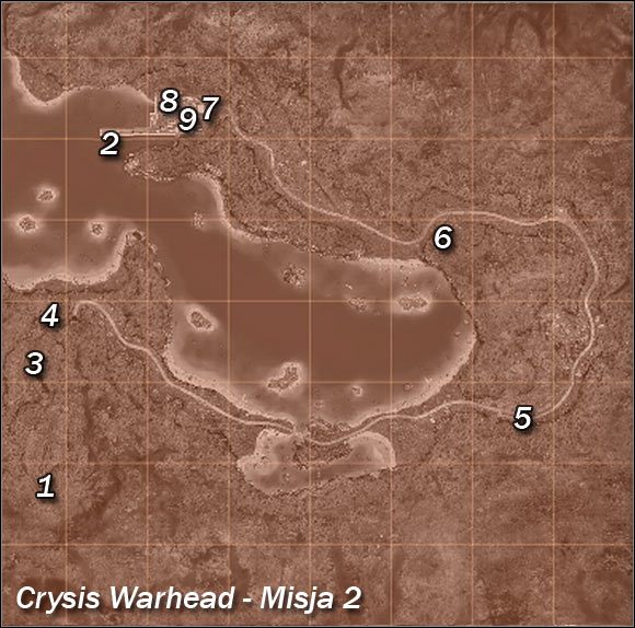 Mapa ogólna okolicy - Wstęp | Misja 2 | Crysis Warhead - Crysis: Warhead - poradnik do gry