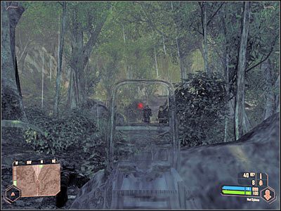 Docelowo musisz zbliżyć się (od południowego zachodu) do pokazanego na screenie większego obozowiska - Zabezpieczenie kamery | Misja 2 | Crysis Warhead - Crysis: Warhead - poradnik do gry