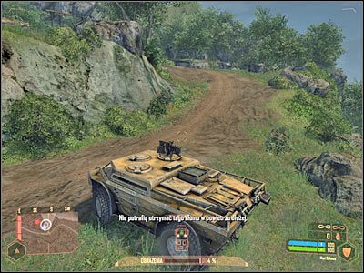 Zaparkuj wóz opancerzony w pobliżu samolotu i przystąp do ostrzału pokazanej na screenie strefy - Zabezpieczenie strefy lądowania | Misja 2 | Crysis Warhead - Crysis: Warhead - poradnik do gry