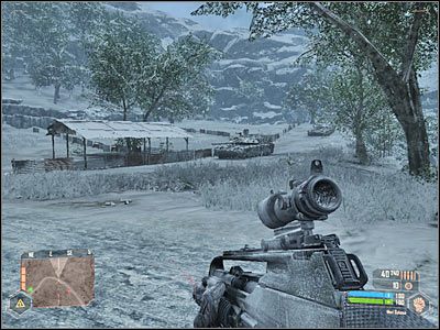 Nie musisz dotrzeć do tunelu, a jedynie do pokazanego na screenie obozowiska - Dotarcie do tunelu | Misja 3 | Crysis Warhead - Crysis: Warhead - poradnik do gry