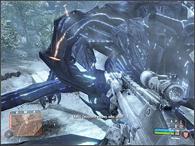 Do pokonania bossa najlepiej używać karabinu Gaussa, choć możesz też skorzystać z posiadanej wyrzutni rakiet (screen) - Pokonanie egzoskafandra | Misja 3 | Crysis Warhead - Crysis: Warhead - poradnik do gry
