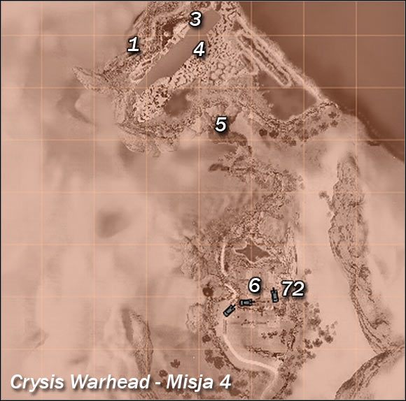Mapa ogólna okolicy - Wstęp | Misja 4 | Crysis Warhead - Crysis: Warhead - poradnik do gry