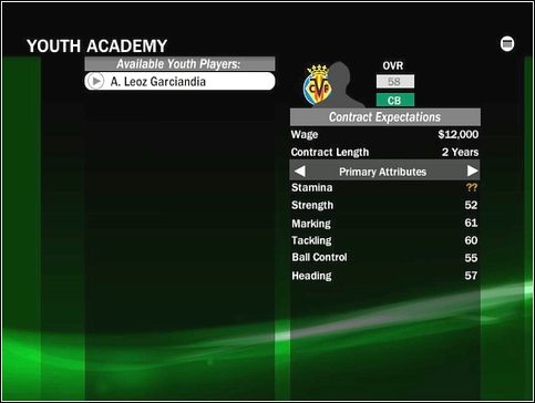 Wraz z dostępem do szkółki otrzymasz podstawowe dane zawodnika - Poszukiwanie talentów | Tryb menedżerski w FIFA 09 - FIFA 09 - poradnik do gry