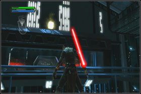 Wzdłuż ścian transportowane są w górę panele maszyn TIE - Misja 01 - TIE Fighter Factory (cz.2) - Star Wars: The Force Unleashed - poradnik do gry