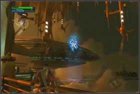 Trzeci z holocronów znajdziesz na pierwszej platformie, na którą zejdziesz po wyjściu z kantyny - Misja 05 - Cloud City - Star Wars: The Force Unleashed - poradnik do gry