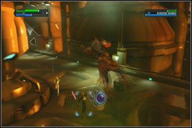 Na szczęście walka z nim nie należy do najtrudniejszych i choć potrafi on używać Mocy, to nie zapominając o blokowaniu ciosów i używaniu Force Repulse (L2+O), powinieneś pokonać go w ciągu kilkudziesięciu sekund - Misja 05 - Cloud City - Star Wars: The Force Unleashed - poradnik do gry