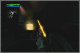 Na samej górze okrągłego pomieszczenia znajduje się drugie, umieszczone wzdłuż rampy - Misja 08 - Imperial Raxus Prime (cz.2) - Star Wars: The Force Unleashed - poradnik do gry