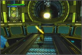 Jak tylko promień zostanie wyłączony przez obsługę, stań naprzeciwko pierścieni i używając Force Grip (R2), złap pierwszy z nich - Misja 09 - Death Star (cz.1) - Star Wars: The Force Unleashed - poradnik do gry