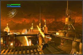 Po zakończonej walce wyjdź z pomieszczenia, używając Force Push na stalowej grodzi - Misja 08 - Imperial Raxus Prime (cz.3) - Star Wars: The Force Unleashed - poradnik do gry