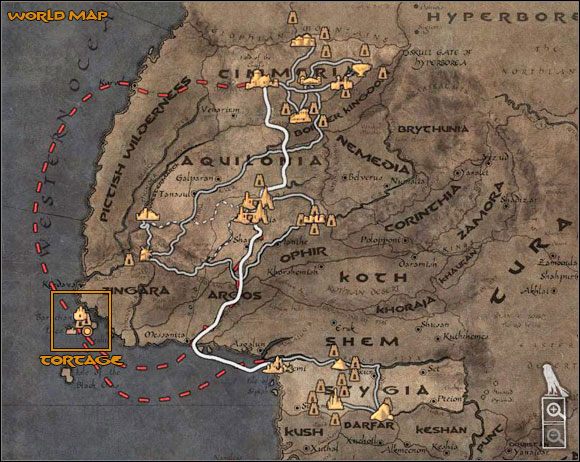 1 - World Map | Mapa Age of Conan Hyborian Adventures - Age of Conan: Hyborian Adventures - pierwsze kroki - poradnik do gry